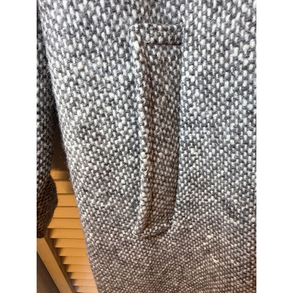 Ferncroft Vintage 100% Wool Tweed Long Overcoat Grey Salt Pepper Made in USA 10 - Picture 3 of 9